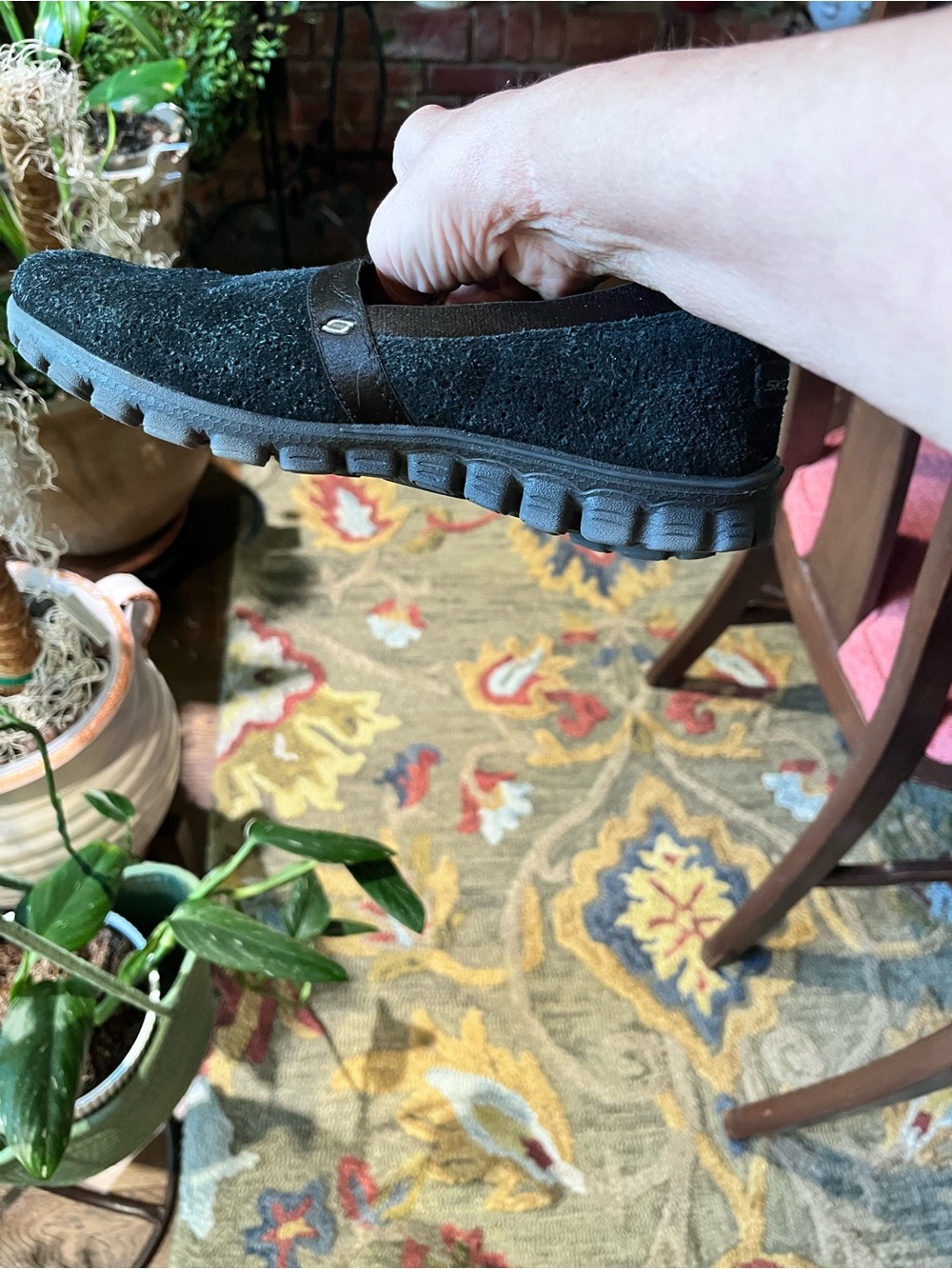 Skechers Black Slip-On Women's Comfort Sneakers - Picture 2 of 4
